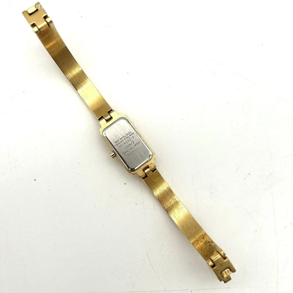 VTG Anne Klein Gold Tone Metal Watch Bracelet Skinny Classic Minimalist Y2K